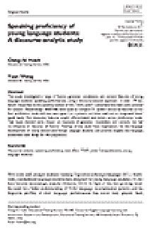 Read more about speaking proficiency of young language students: a discourse-analytic study