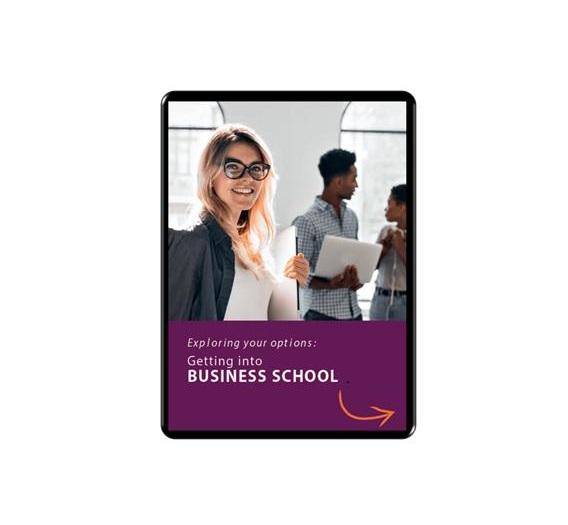 Portada del folleto de la escuela de negocios
