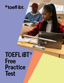 Cubierta de preparación para el examen de práctica gratuito del TOEFL - Una joven toma apuntes en clase