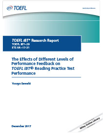 Lee más sobre los efectos de los diferentes niveles de feedback de rendimiento en el rendimiento en el examen de práctica de lectura del TOEFL iBT