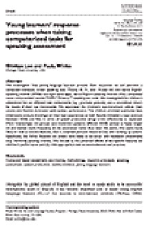 Lee más sobre los procesos de respuesta de los jóvenes estudiantes al realizar tareas informatizadas para la evaluación oral