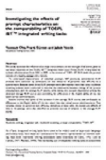 Lee más sobre Investigando los efectos de las características de prompt en la comparabilidad de las tareas integradas de redacción TOEFL iBT