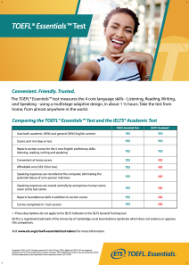 Comparando el examen TOEFL Essentials y el IELTS Academic Test