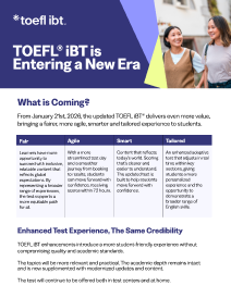 Actualizaciones del TOEFL iBT para asesores