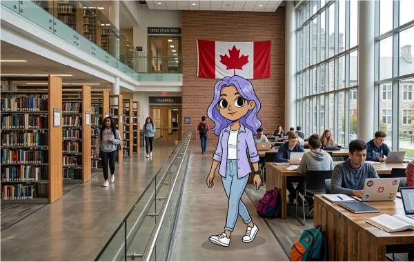 Imagen animada con una bandera de Canadá