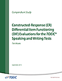 lee más sobre las evaluaciones de funcionamiento diferencial de ítems (DIF) con respuesta construida (CR) para pruebas de expresión oral y escritura TOEIC